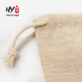 Logo printed jute drawstring storage bag for household